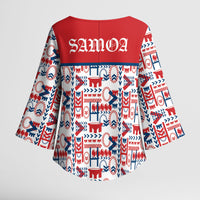Samoan Warrior Island Heritage Kimono Sleeve Blouse Ocean Island Geometry Red Style LT9 - Polynesian Pride