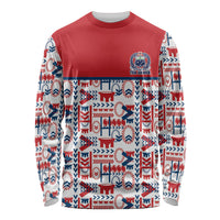 Samoan Warrior Island Heritage Long Sleeve Shirt Ocean Island Geometry Red Style LT9 Unisex Red - Polynesian Pride