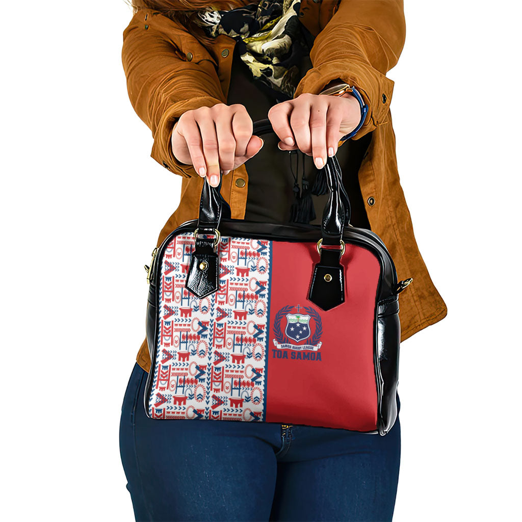 Samoan Warrior Island Heritage Shoulder Handbag Ocean Island Geometry Red Style LT9 One Size Red - Polynesian Pride