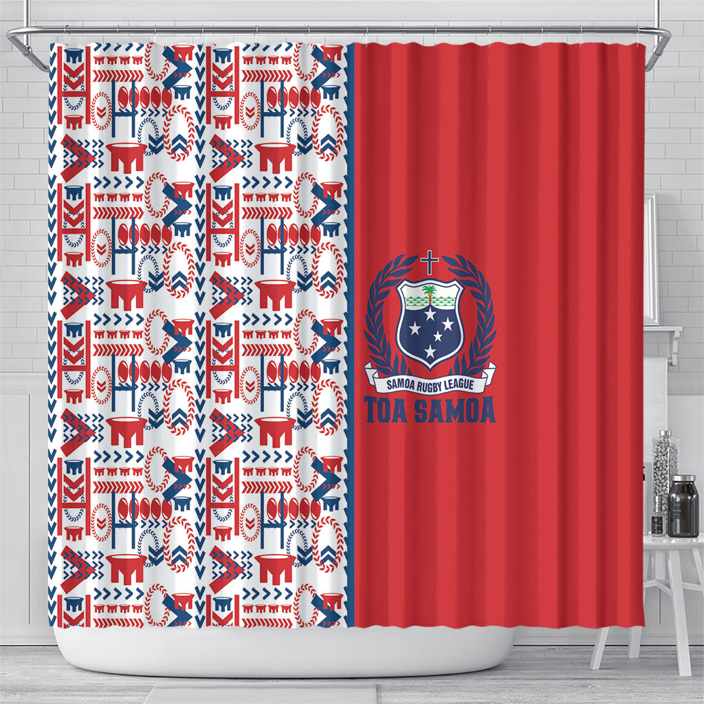 Samoan Warrior Island Heritage Shower Curtain Ocean Island Geometry Red Style LT9 - Polynesian Pride