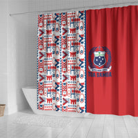 Samoan Warrior Island Heritage Shower Curtain Ocean Island Geometry Red Style LT9 - Polynesian Pride