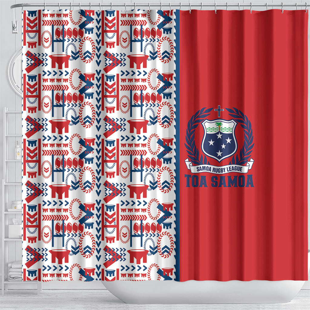 Samoan Warrior Island Heritage Shower Curtain Ocean Island Geometry Red Style LT9 - Polynesian Pride