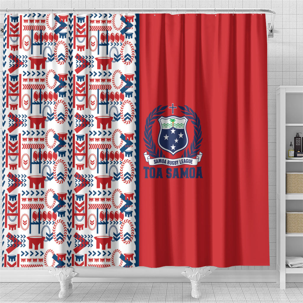 Samoan Warrior Island Heritage Shower Curtain Ocean Island Geometry Red Style LT9 - Polynesian Pride