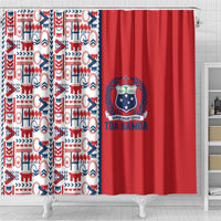 Samoan Warrior Island Heritage Shower Curtain Ocean Island Geometry Red Style LT9 - Polynesian Pride