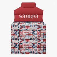 Samoan Warrior Island Heritage Sleeveless Puffer Jacket Ocean Island Geometry Red Style LT9 - Polynesian Pride