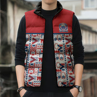 Samoan Warrior Island Heritage Sleeveless Puffer Jacket Ocean Island Geometry Red Style LT9 - Polynesian Pride