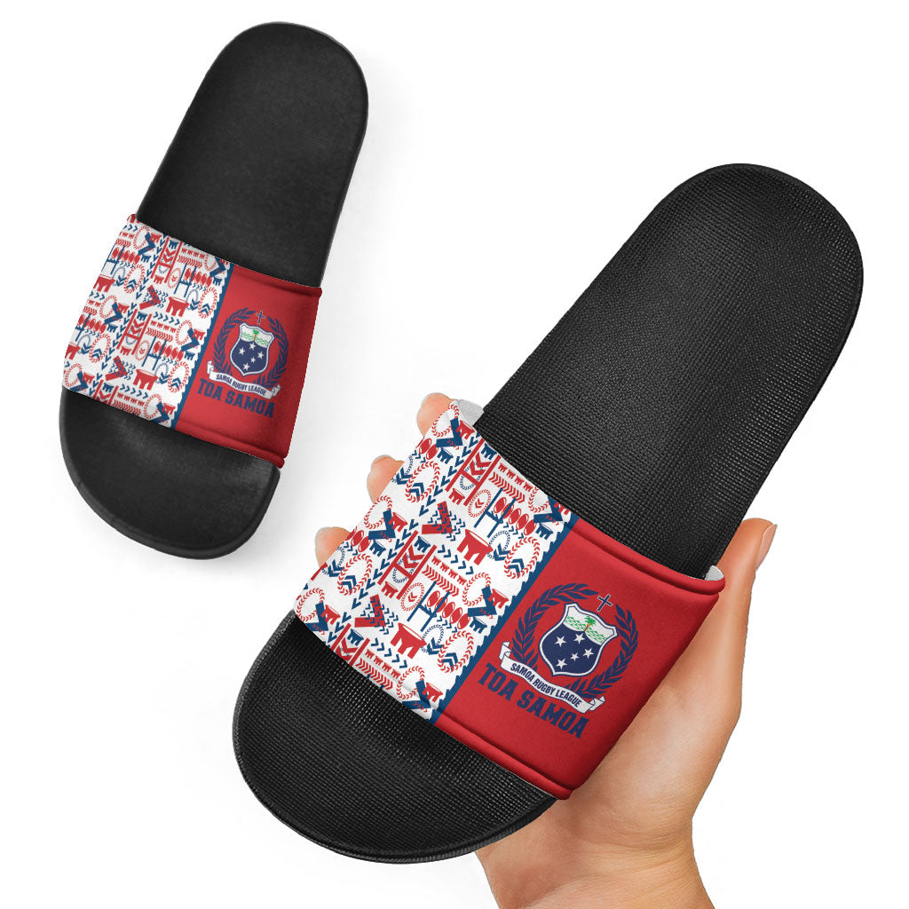 Samoan Warrior Island Heritage Slide Sandals Ocean Island Geometry Red Style LT9 - Polynesian Pride