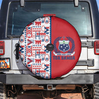 Samoan Warrior Island Heritage Spare Tire Cover Ocean Island Geometry Red Style LT9 Red - Polynesian Pride