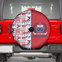 Samoan Warrior Island Heritage Spare Tire Cover Ocean Island Geometry Red Style LT9 - Polynesian Pride