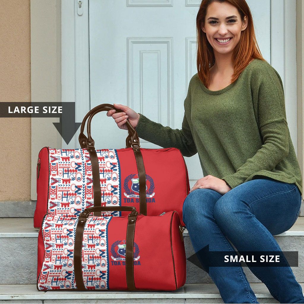 Samoan Warrior Island Heritage Travel Bag Ocean Island Geometry Red Style LT9 - Polynesian Pride