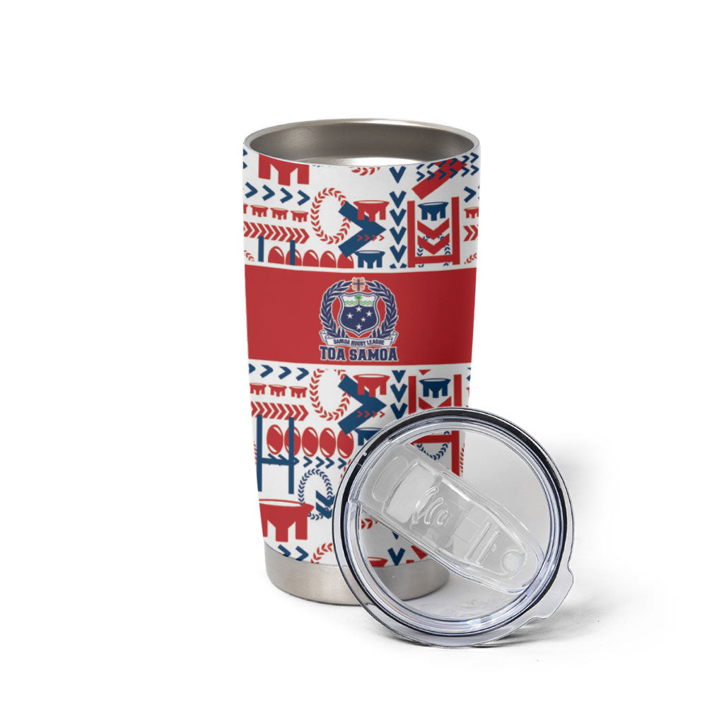 Samoan Warrior Island Heritage Tumbler Cup Ocean Island Geometry Red Style LT9 - Polynesian Pride