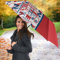 Samoan Warrior Island Heritage Umbrella Ocean Island Geometry Red Style LT9 - Polynesian Pride