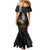 Aloha Spirit Ikaika Warrior Helmet Family Matching Mermaid Dress and Hawaiian Shirt