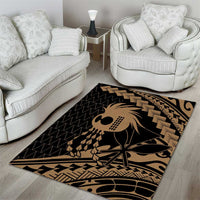 Ikaika Hawaiian Mythic Koa Tribal Warrior Area Rug