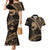 Ikaika Hawaiian Mythic Koa Tribal Warrior Couples Matching Mermaid Dress and Hawaiian Shirt