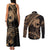 Ikaika Hawaiian Mythic Koa Tribal Warrior Couples Matching Tank Maxi Dress and Long Sleeve Button Shirt