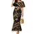 Ikaika Hawaiian Mythic Koa Tribal Warrior Family Matching Mermaid Dress and Hawaiian Shirt