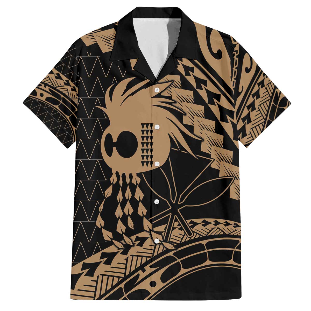 Ikaika Hawaiian Mythic Koa Tribal Warrior Family Matching Off The Shoulder Long Sleeve Dress and Hawaiian Shirt