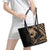 Ikaika Hawaiian Mythic Koa Tribal Warrior Leather Tote Bag