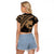 Ikaika Hawaiian Mythic Koa Tribal Warrior Raglan Cropped T Shirt