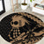 Ikaika Hawaiian Mythic Koa Tribal Warrior Round Carpet