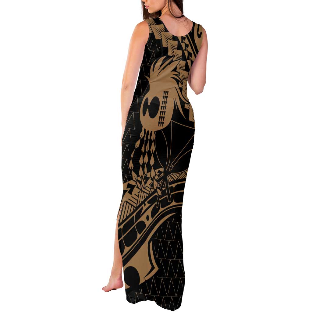 Ikaika Hawaiian Mythic Koa Tribal Warrior Tank Maxi Dress