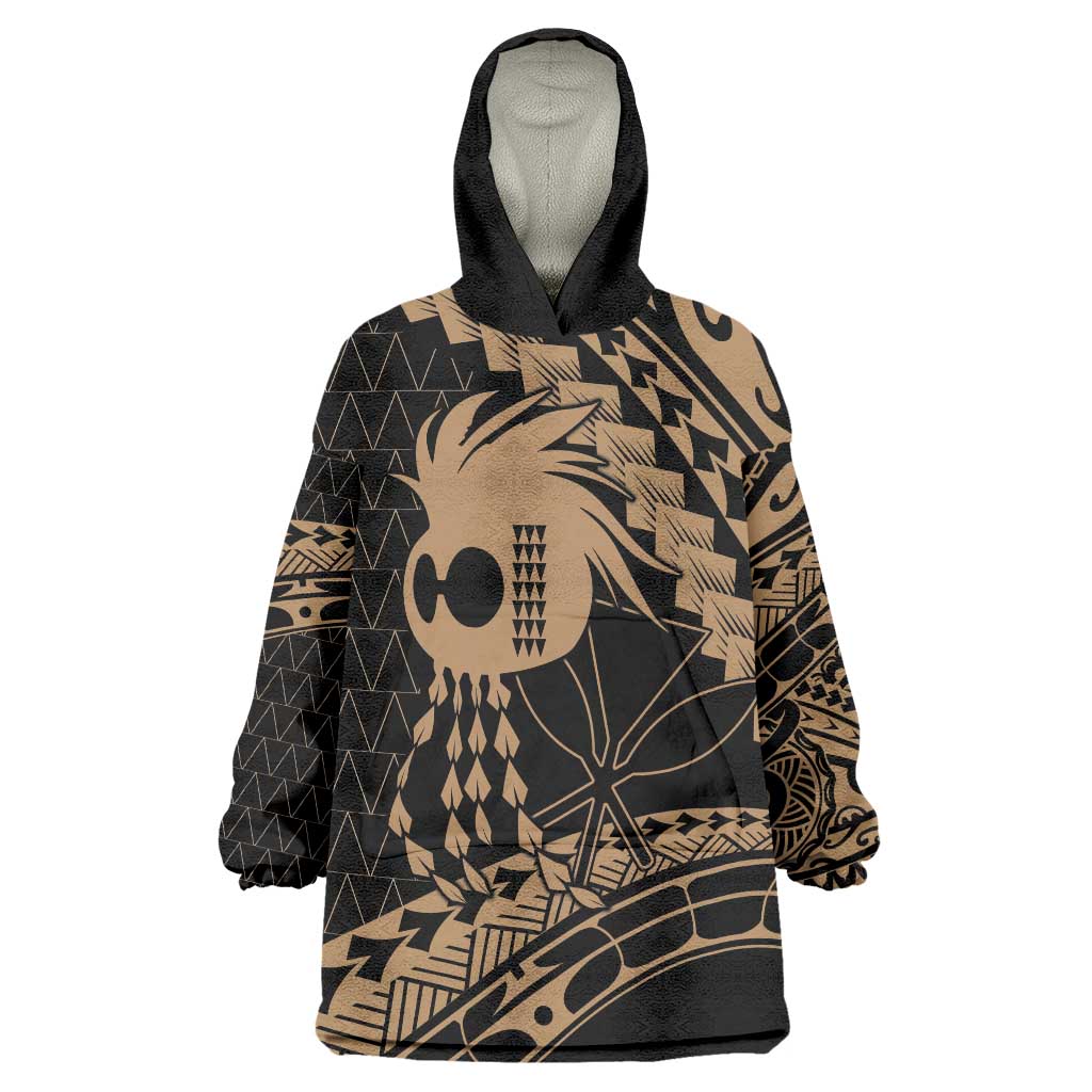 Ikaika Hawaiian Mythic Koa Tribal Warrior Wearable Blanket Hoodie