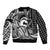 Koa Ikaika Warrior Helmet with Shark Bomber Jacket Black Kakau Style