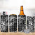 Koa Ikaika Warrior Helmet with Shark 4 in 1 Can Cooler Tumbler Black Kakau Style