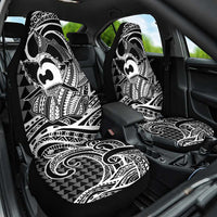 Koa Ikaika Warrior Helmet with Shark Car Seat Cover Black Kakau Style LT9 One Size Black - Polynesian Pride
