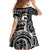 Koa Ikaika Warrior Helmet with Shark Family Matching Puletasi and Hawaiian Shirt Black Kakau Style