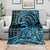 Koa Ikaika Warrior Helmet with Shark Blanket Blue Kakau Style