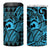 Koa Ikaika Warrior Helmet with Shark 4 in 1 Can Cooler Tumbler Blue Kakau Style