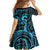 Koa Ikaika Warrior Helmet with Shark Family Matching Puletasi and Hawaiian Shirt Blue Kakau Style