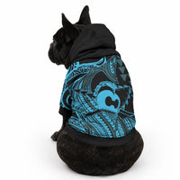 Koa Ikaika Warrior Helmet with Shark Pet Hoodie Blue Kakau Style LT9 - Polynesian Pride