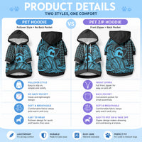 Koa Ikaika Warrior Helmet with Shark Pet Hoodie Blue Kakau Style LT9 - Polynesian Pride
