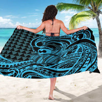 Koa Ikaika Warrior Helmet with Shark Sarong Blue Kakau Style LT9 - Polynesian Pride