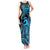 Koa Ikaika Warrior Helmet with Shark Tank Maxi Dress Blue Kakau Style