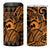 Koa Ikaika Warrior Helmet with Shark 4 in 1 Can Cooler Tumbler Gold Kakau Style