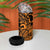 Koa Ikaika Warrior Helmet with Shark 4 in 1 Can Cooler Tumbler Gold Kakau Style