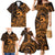 Koa Ikaika Warrior Helmet with Shark Family Matching Mermaid Dress and Hawaiian Shirt Gold Kakau Style