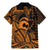 Koa Ikaika Warrior Helmet with Shark Family Matching Mermaid Dress and Hawaiian Shirt Gold Kakau Style
