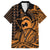 Koa Ikaika Warrior Helmet with Shark Family Matching Puletasi and Hawaiian Shirt Gold Kakau Style