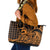 Koa Ikaika Warrior Helmet with Shark Leather Tote Bag Gold Kakau Style