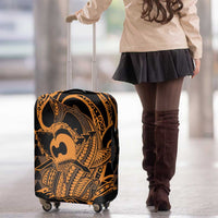Koa Ikaika Warrior Helmet with Shark Luggage Cover Gold Kakau Style