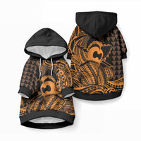 Koa Ikaika Warrior Helmet with Shark Pet Hoodie Gold Kakau Style LT9 Pullover Gold - Polynesian Pride