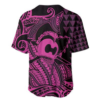 Koa Ikaika Warrior Helmet with Shark Baseball Jersey Pink Kakau Style