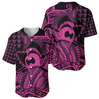 Koa Ikaika Warrior Helmet with Shark Baseball Jersey Pink Kakau Style