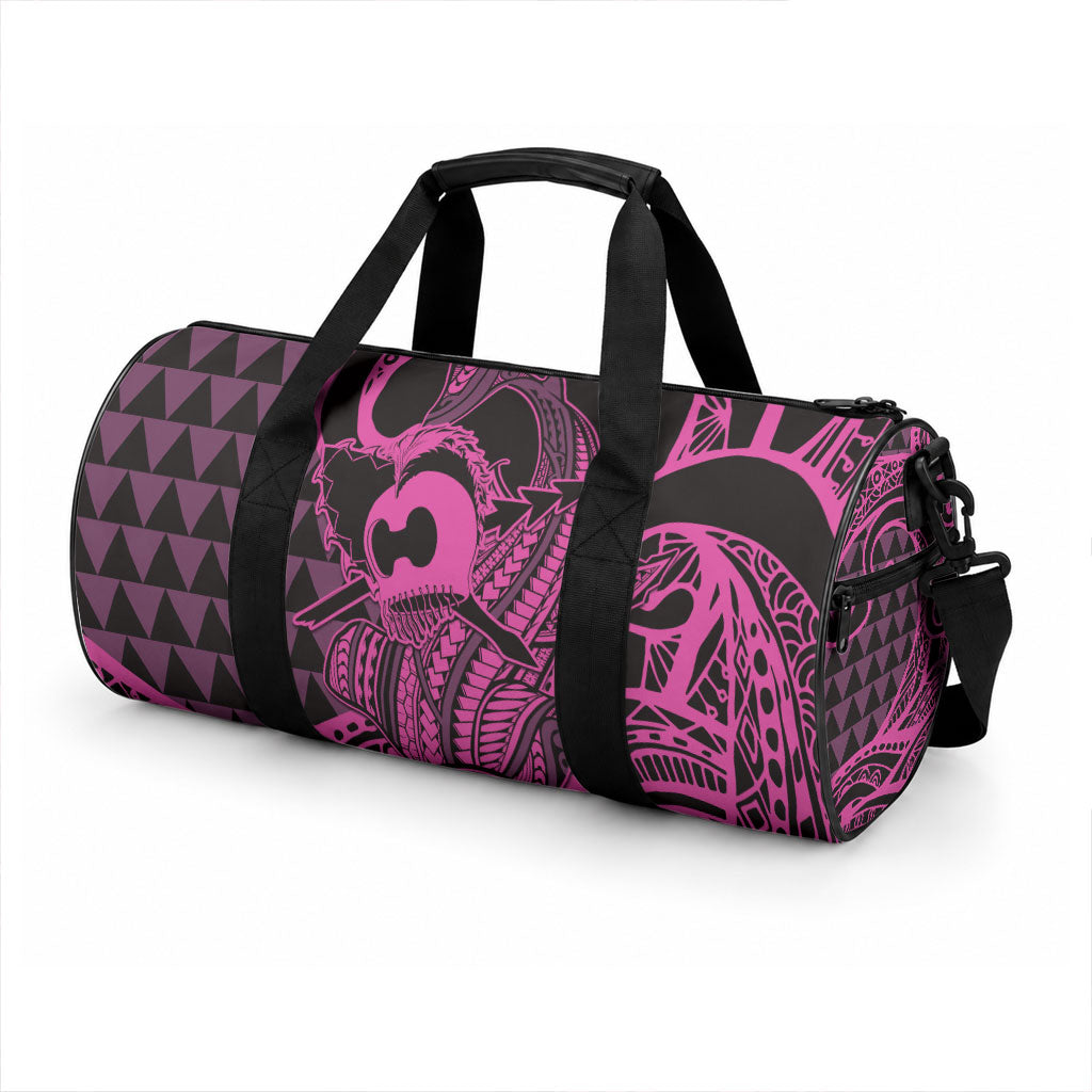 Koa Ikaika Warrior Helmet with Shark Duffle Bag Pink Kakau Style LT9 - Polynesian Pride