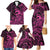 Koa Ikaika Warrior Helmet with Shark Family Matching Mermaid Dress and Hawaiian Shirt Pink Kakau Style